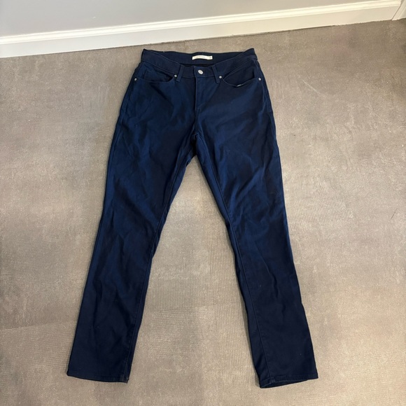 Levis Mid Rise Skinny Pants Navy Blue Size 30 - Picture 1 of 5